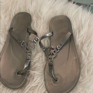 Michael Kors Metallic Gray Sandals